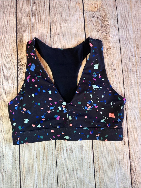 Fabletics Other - Fabletics On-The-Go Midi Sports Bra Black Terrazzo Medium Impact